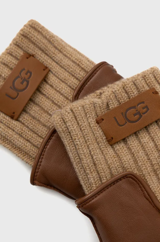 Δερμάτινα γάντια UGG καφέ