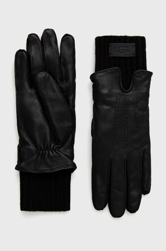 μαύρο Δερμάτινα γάντια UGG Γυναικεία