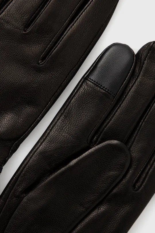 Δερμάτινα γάντια AllSaints μαύρο