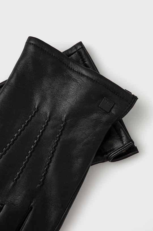 Kožené rukavice Karl Lagerfeld černá