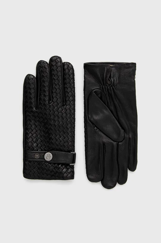 μαύρο Δερμάτινα γάντια Karl Lagerfeld Ανδρικά