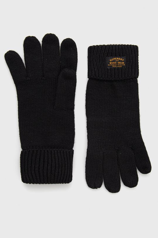 černá Vlněné rukavice Superdry Pánský