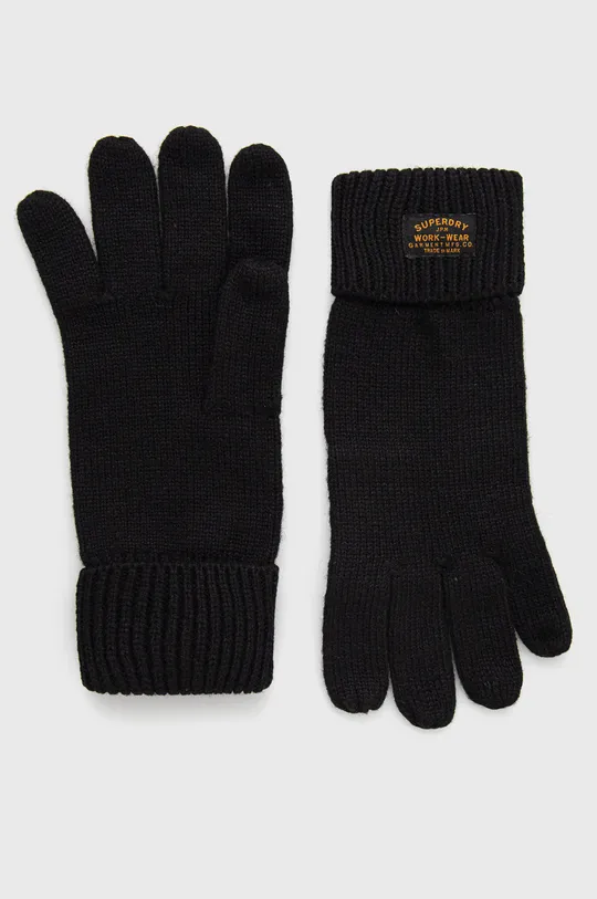 чорний Вовняні рукавички Superdry Чоловічий