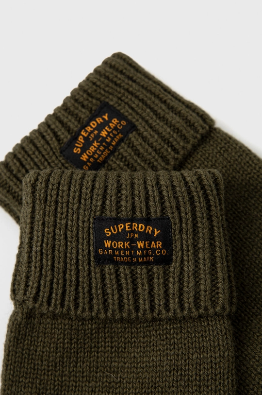 Superdry - Vlnené rukavice zelená