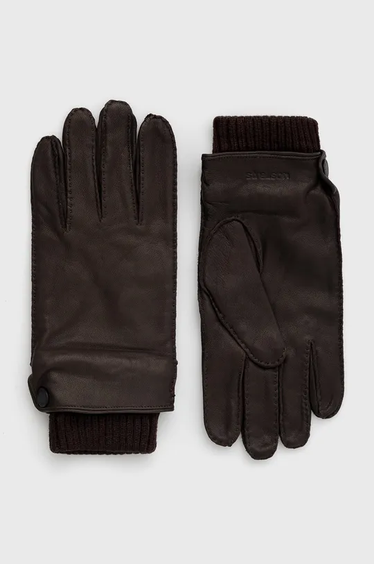 коричневый Кожаные перчатки Strellson Мужской