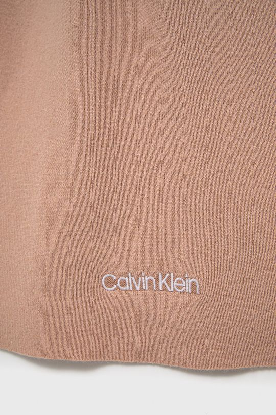 Šátek z vlněné směsi Calvin Klein pastelově růžová