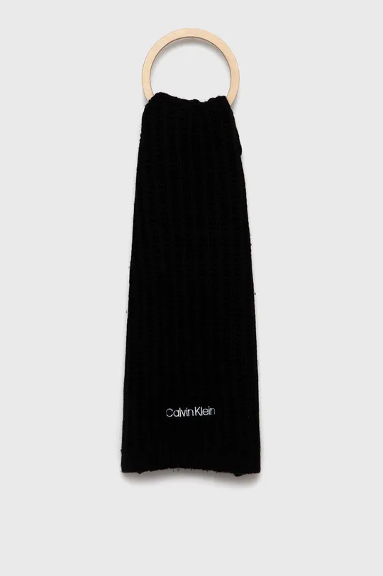 čierna Šál s prímesou vlny Calvin Klein Dámsky