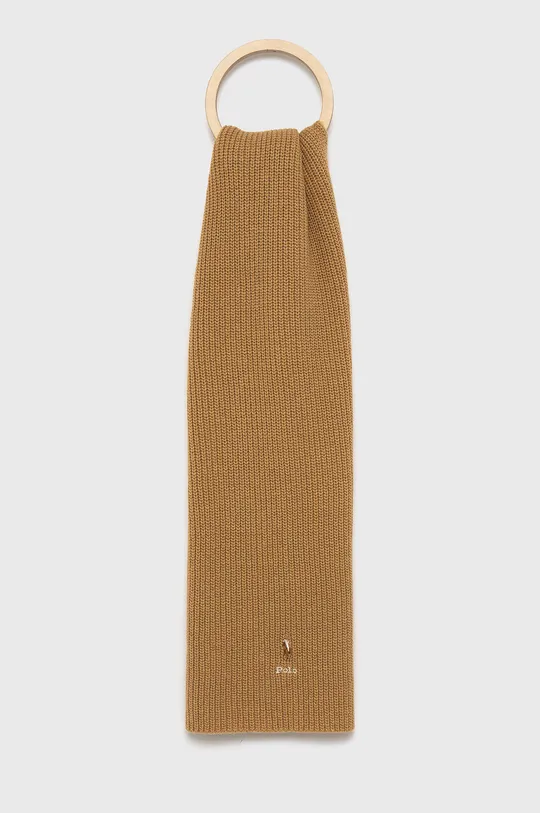 brązowy Polo Ralph Lauren Szalik z domieszką wełny 455858412005 Damski