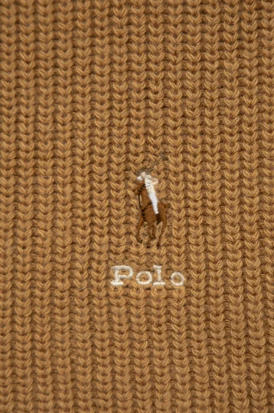 Šál s prímesou vlny Polo Ralph Lauren hnedá