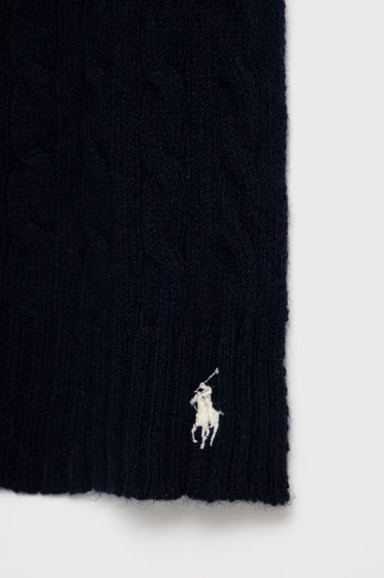 Шерстяной шарф Polo Ralph Lauren тёмно-синий