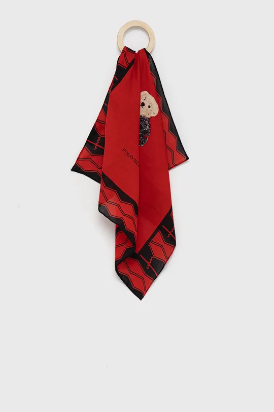 červená Šatka s prímesou hodvábu Polo Ralph Lauren Dámsky