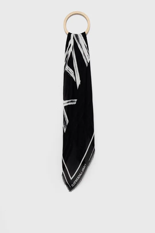 чёрный Платок с примесью шерсти Karl Lagerfeld Женский