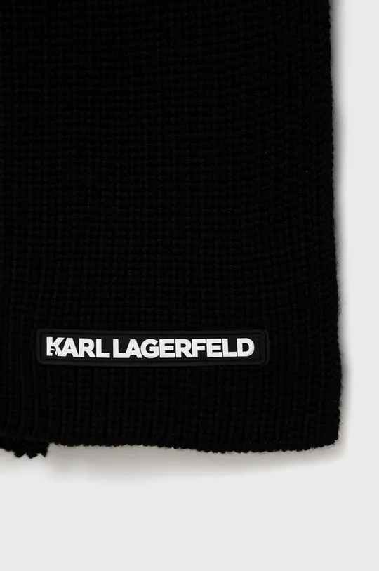 Μάλλινο κασκόλ Karl Lagerfeld μαύρο