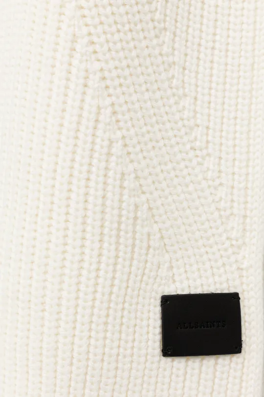 AllSaints szalik z domieszką wełny beżowy