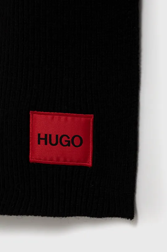 Шерстяной шарф Hugo чёрный
