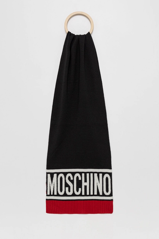 чёрный Шерстяной шарф Moschino Мужской