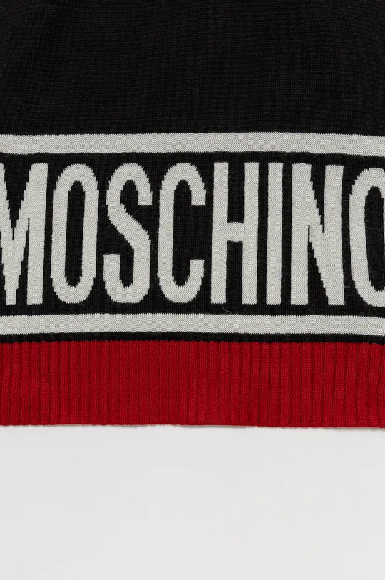 Вовняний шарф Moschino чорний