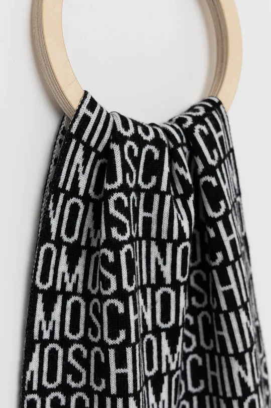 Шерстяной шарф Moschino чёрный