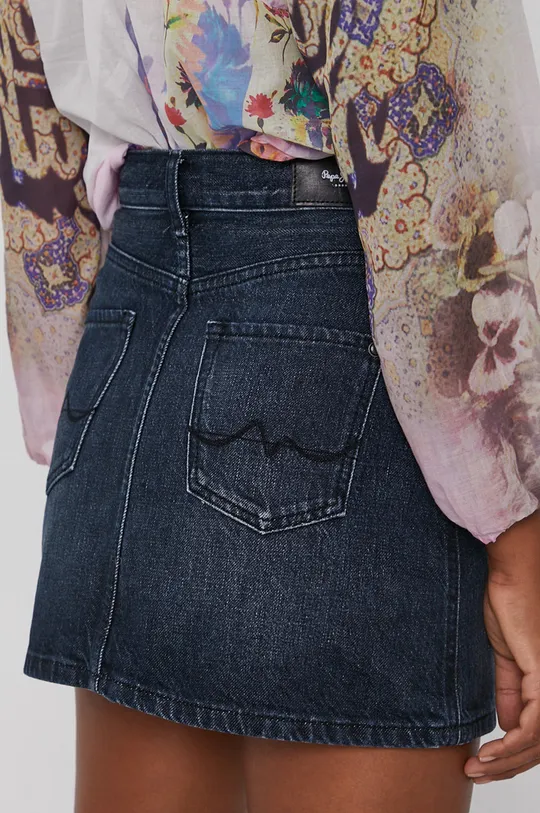 Rifľová sukňa Pepe Jeans Rachel  Základná látka: 100% Bavlna Podšívka vrecka: 35% Bavlna, 65% Polyester