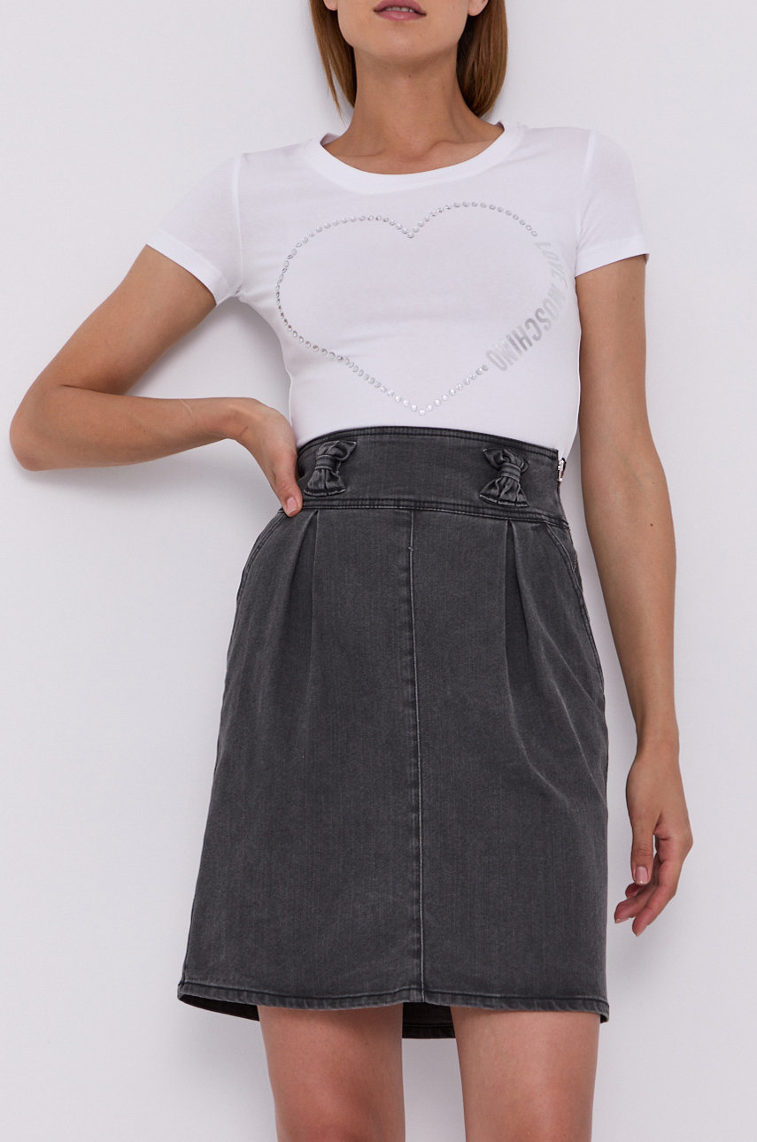 szary Love Moschino Spódnica jeansowa Damski