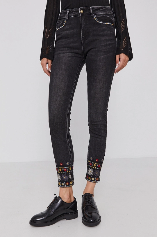 czarny Desigual Jeansy Leslie 21WWDD20 Damski