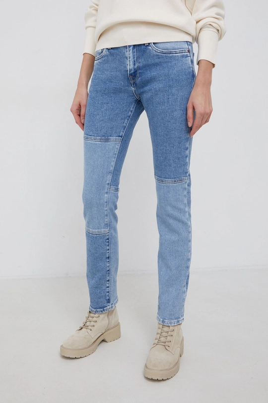 niebieski Pepe Jeans Jeansy Grace Two Tone Damski