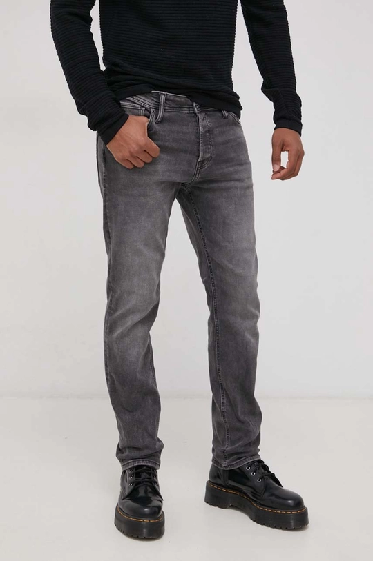 szary Jack & Jones Jeansy Tim Męski