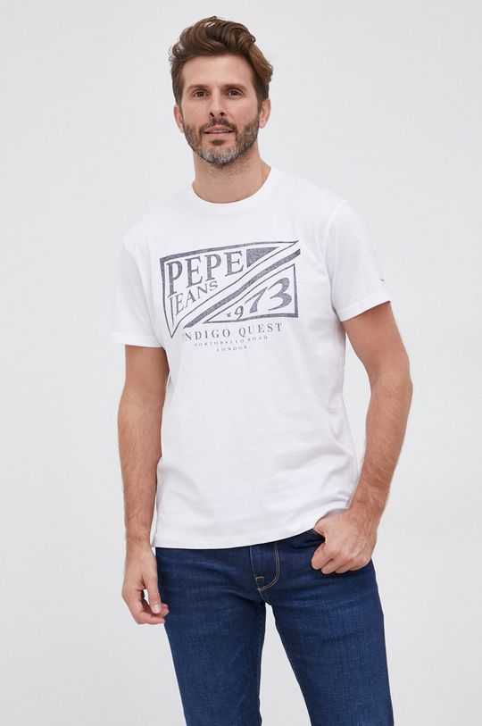 biały Pepe Jeans T-shirt bawełniany
