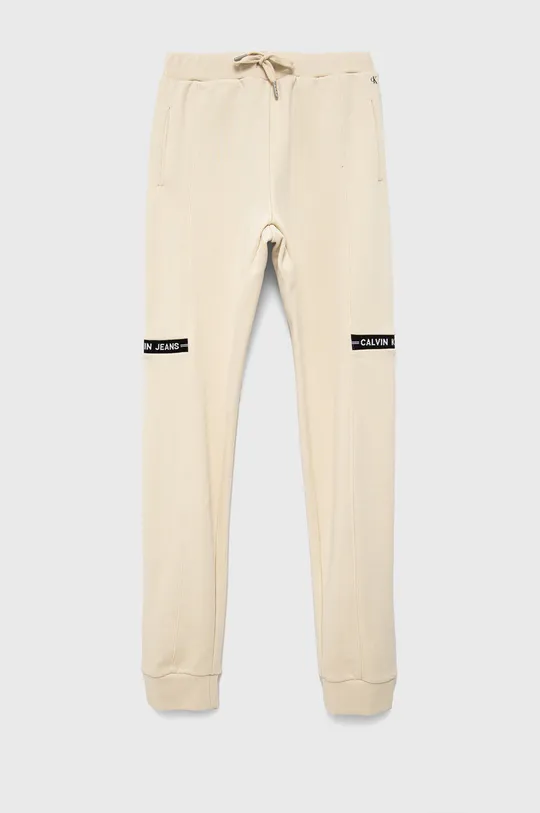 beżowy Calvin Klein Jeans Spodnie dziecięce IB0IB00919.4890 Chłopięcy
