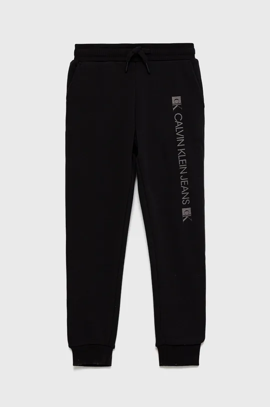 czarny Calvin Klein Jeans Spodnie dziecięce IB0IB01013.4890 Chłopięcy