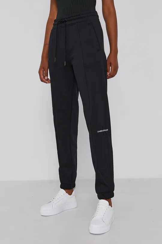 czarny Calvin Klein Jeans Spodnie J20J216240.4890 Damski