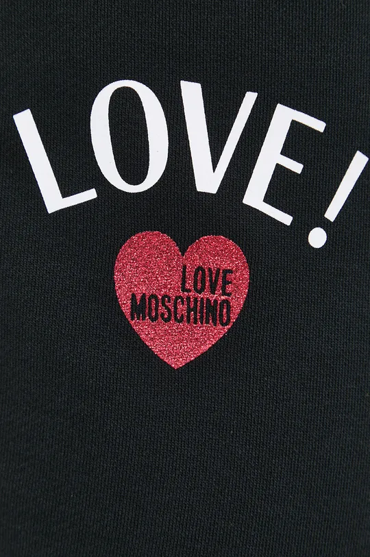 czarny Love Moschino Spodnie bawełniane