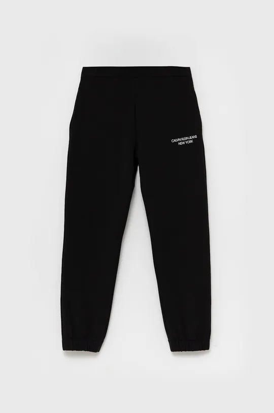czarny Calvin Klein Jeans Spodnie dziecięce IG0IG01003.4890 Dziewczęcy