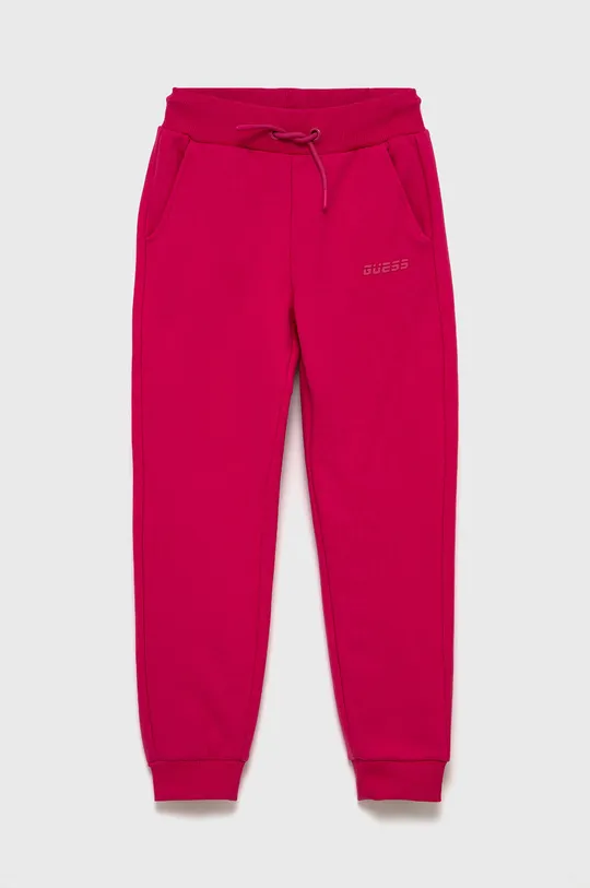 розовый Детские хлопковые брюки Guess Для девочек