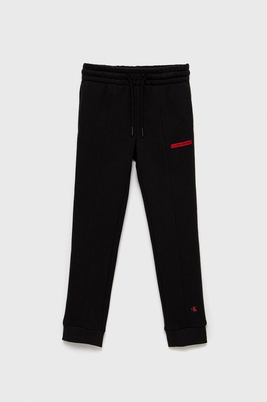 czarny Calvin Klein Jeans Spodnie dziecięce IG0IG01081.4890 Dziewczęcy