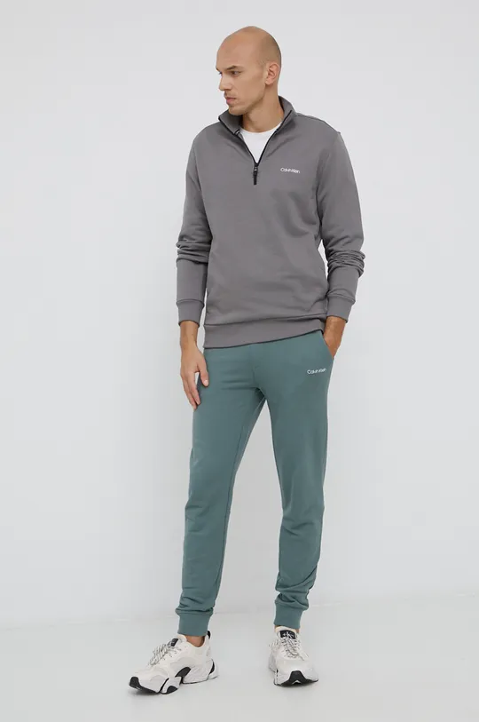 Calvin Klein Spodnie bawełniane zielony