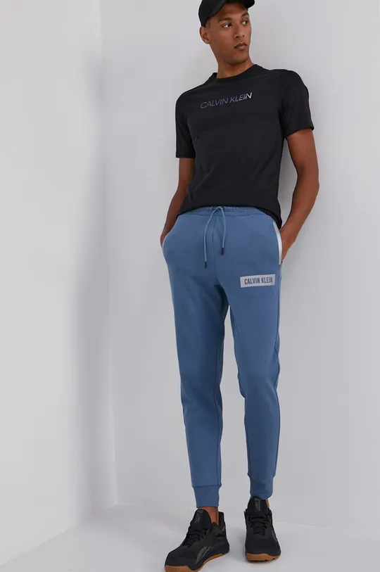 niebieski Calvin Klein Performance Spodnie Męski