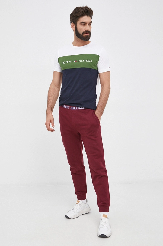 Nohavice Tommy Hilfiger burgundské