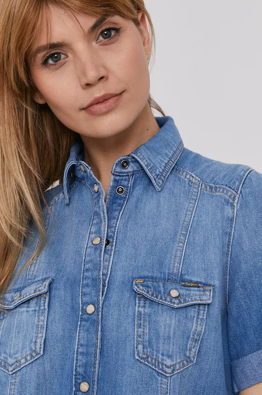 modrá Rifľové šaty Pepe Jeans Holly