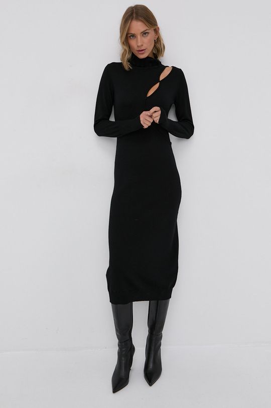 Vlnené šaty Patrizia Pepe čierna