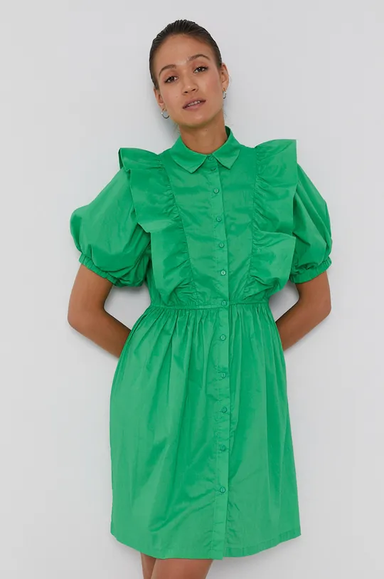 πράσινο Βαμβακερό φόρεμα Pieces Γυναικεία