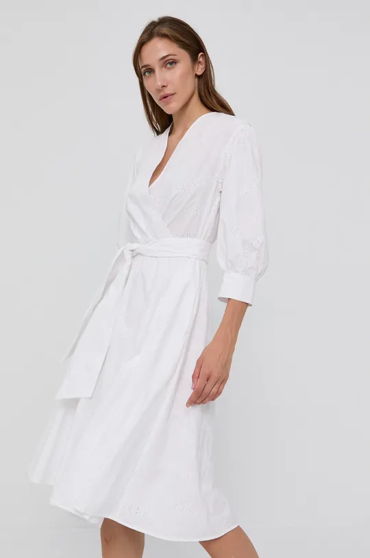 biela Bavlnené šaty Karl Lagerfeld Dámsky