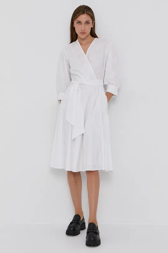 Karl Lagerfeld Sukienka bawełniana 215W1305 biały