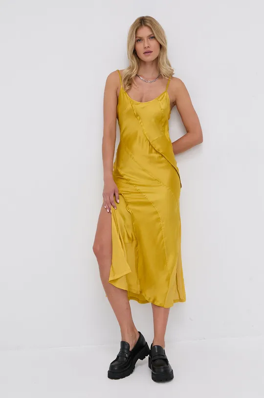 жовтий Сукня з домішкою шовку Diesel Жіночий
