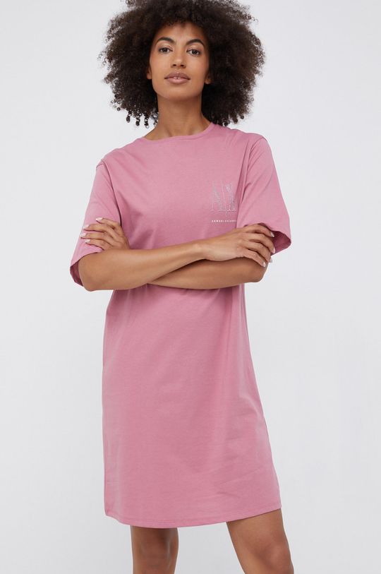 różowy Armani Exchange - Sukienka bawełniana Damski