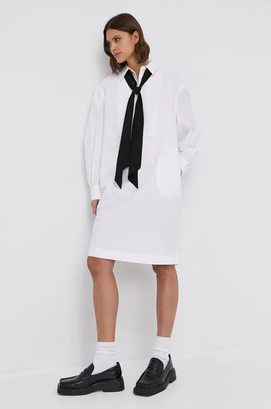 белый Хлопковое платье Karl Lagerfeld Женский