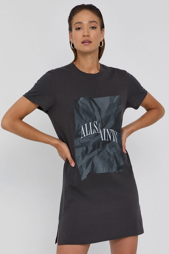 AllSaints Sukienka BRECON TEE DRESS szary