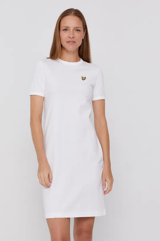 biela Bavlnené šaty Lyle & Scott Dámsky