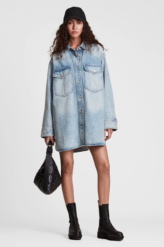 AllSaints Sukienka jeansowa LILYSHACKETDRESS niebieski