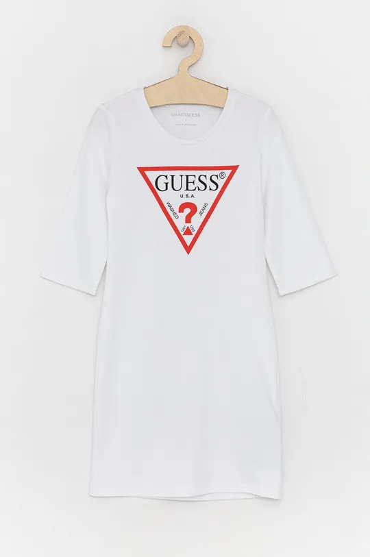 білий Дитяча бавовняна сукня Guess Для дівчаток